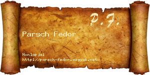 Parsch Fedor névjegykártya